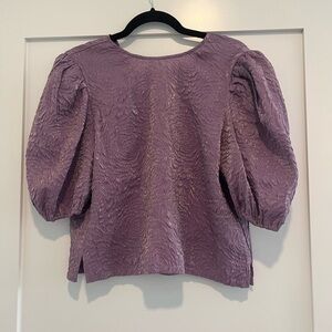 Nordstrom purple puff sleeve blouse